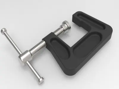 C-Clamp clamp with screw 3D model