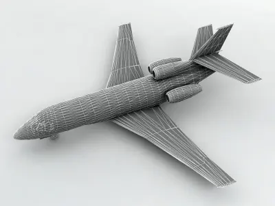  Dassault Falcon 900 EX - Generic White Low-poly 3D model