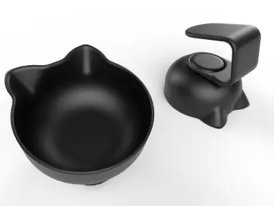 Pet Bowl M05 - with STL Low-poly 3D model