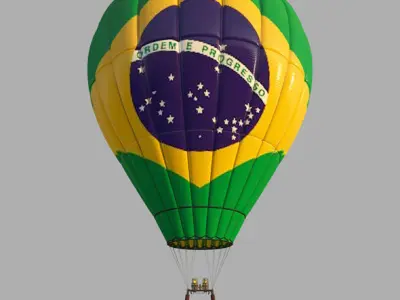BrasilFlag-Parachute brazil flag hot air balloon 3D model