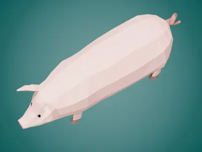 Stylized PIG Low-poly 3D model