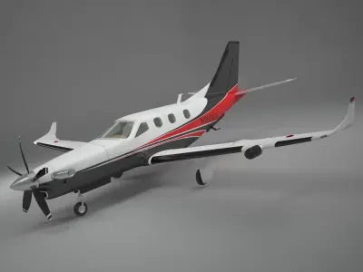 TBM 900 Socata high detailed airplane model 3D model