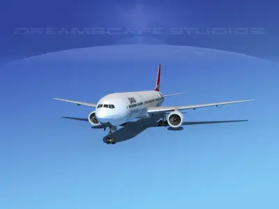 Boeing 777-300 MP Qantas 3D model