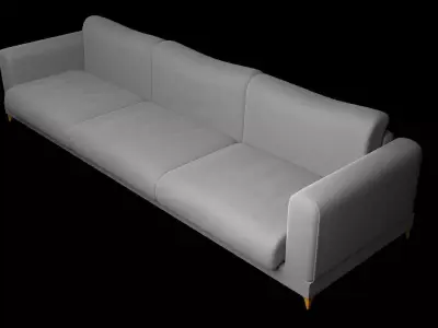 Loveseat and 3 seater couch 3D model Free 3D model