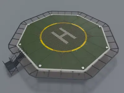 Helipad With Net --323-- Low-poly 3D model