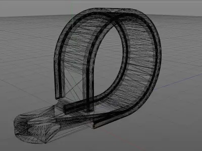 Steel clamp with rubber protection Low-poly 3D model