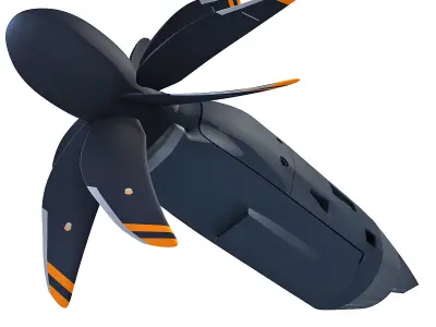 Black Propeller Propfan Jet Engine 3D model