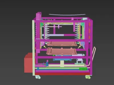 Chain-structure-stacking-machine teflon coating machine 3D model