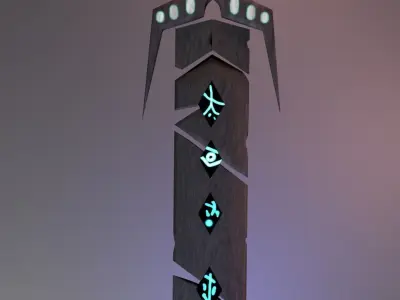 Arugal sword with lights Low-poly 3D model