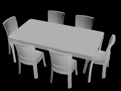 Dinner Table Free low-poly 3D model