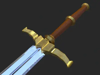 Elegant Sword  Game ready 3d model PBR Low-poly  Low-poly 3D model