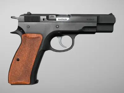 CZ 75 Pre B 9 mm Low-poly 3D model