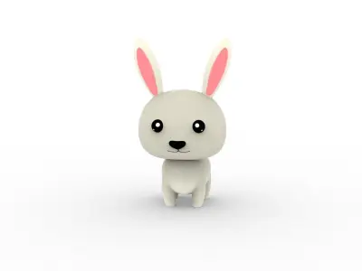 Cartoon Rabbit v001 character 3D model