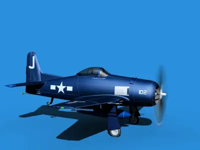 Grumman F8F-2 Bearcat V04 3D model