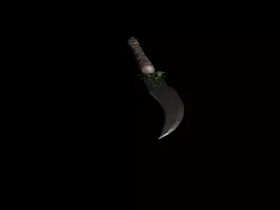Curved Fantasy Dagger Game-Ready Asset with Cinematic Detail 3D model