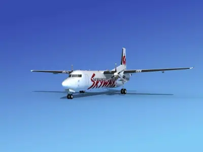 Fokker 50 Skyways 3D model