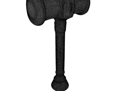 Fantasy Magic Hammer Blue Jewel 3D model