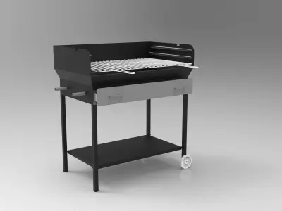 metal garden barbecue 3D model  Low-poly 3D model
