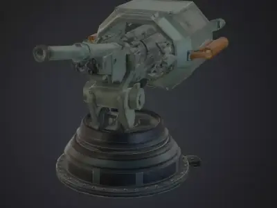 Machine Gun Turret Low-poly 3D model buy