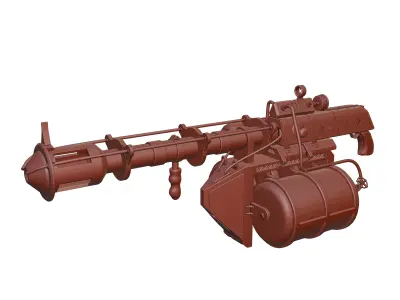 Flamer Gun High Quality PBR 3D Model Low-poly 3D model