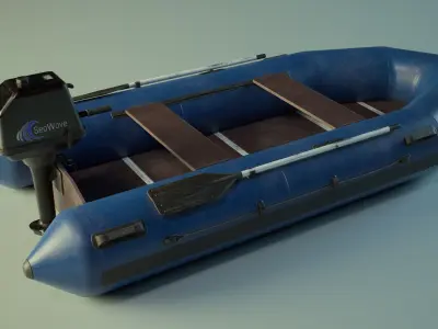 Inflatable Boat PBR Low-poly 3D model