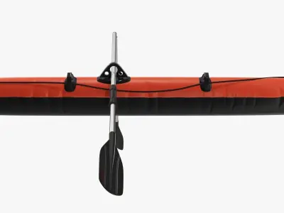 Boat inflatable 01 orange 3D model