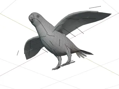 African Grey Parrot Low-poly 3D model