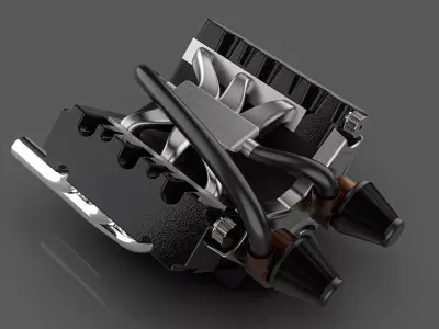v6 engine 3D model