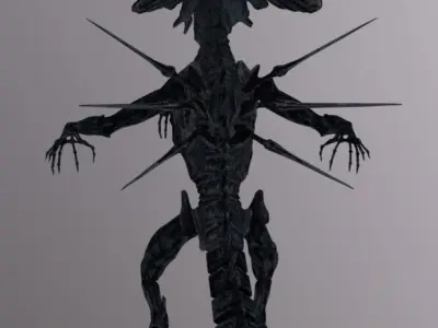 Alien Queen Rigged Low-poly 3D model