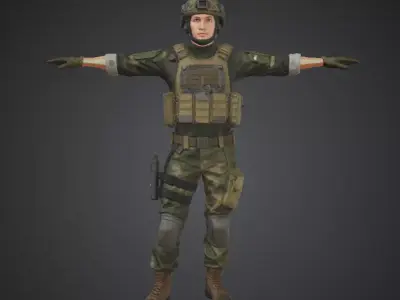 Military Soldier 3D 3D model