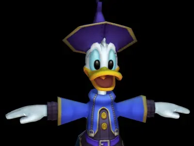 donald duck cartoon Low-poly 3D model