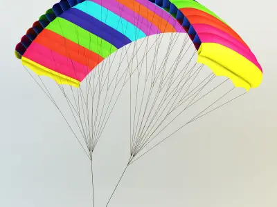 Paraglider v 1 Colorful Parachute 3D model