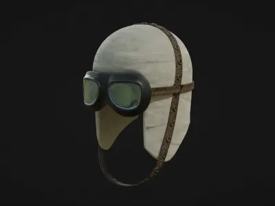 Hazerfen Kanadi ve Sapkasi Mounted Wing with Protection Helmet Low-poly 3D model