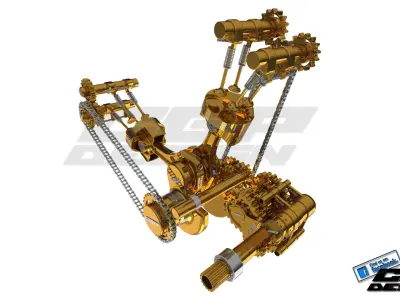 PINKI engine heartdesigned by cosic 3D model