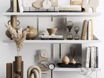 Decorative set shelf 3D model