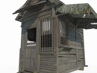 Old style building security booth 3D model