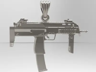  Hip Hop UZI Kolye GUN Shape Pendant Necklace Necklaces Jewelry 3D print model