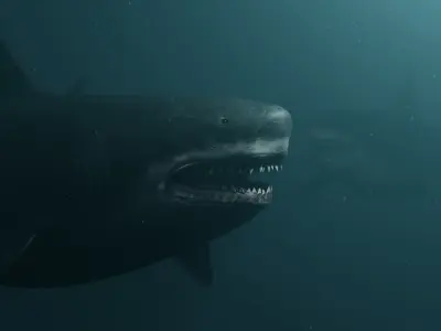 Megalodon Shark  Low-poly 3D model