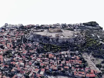 Acropolis of Athens - Parthenon- panoramic Low-poly 3D model