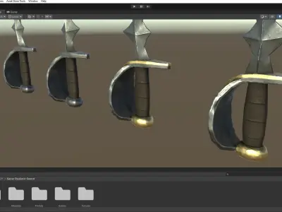 Saber Realistic Low-poly 3D model