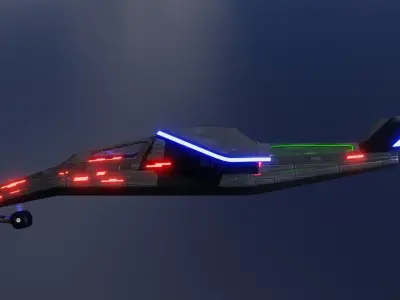 Aircraft Commercial Spaceship Game ready 3D model