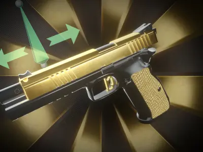 Pistol CZ 75 Golden Gangsta Low-poly 3D model