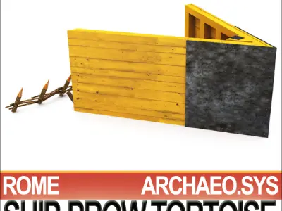 Ancient Rome Ship Prow Tortoise Siege Machinery 3D model