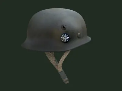 Kuomintang helmet war steel army soldier privat battle people 3D model