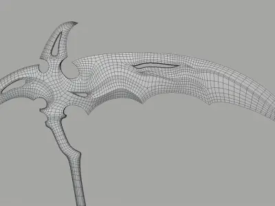 Fantasy Scythe Low-poly 3D model