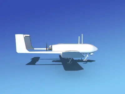 Mohajer 4 Drone Bare Metal 3D model