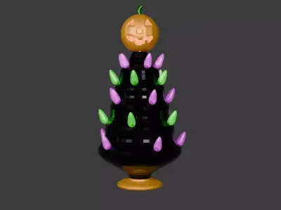 Weird but Cute Halloween Tree Free 3D model