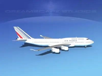Boeing 747-400 Air France 3D model