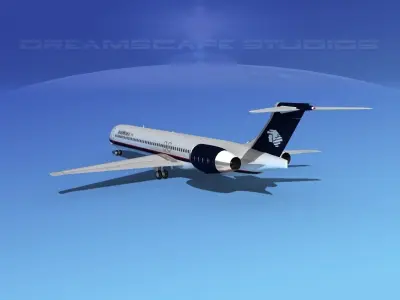McDonnell Douglas MD83 Aero Mexico 3D model