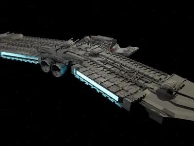 SCI-FI SPACESHIP FOR 3D PRINT AND GAME 3D model